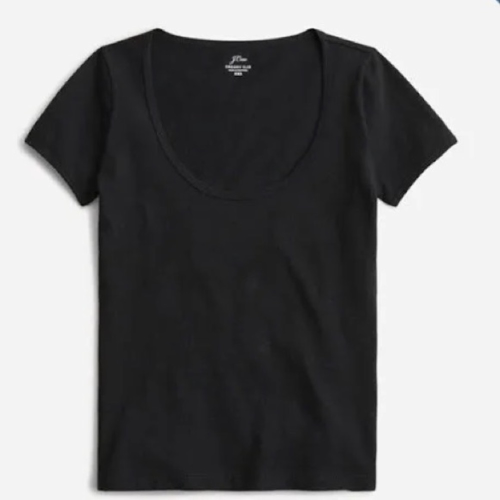 J. Crew Black Organic Cotton Slub Scoop Neck Short Sleeve T-Shirt Women’s M NWT